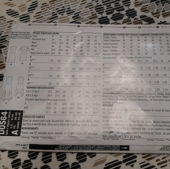 Pattern,  New Look, dress, sz 8- 20 - Picture 2 of 2